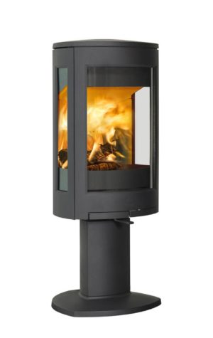Jøtul F 373 Advance støpejernsovn med sideglass på søyle