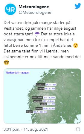 Meteorolgene værmelding